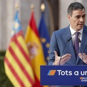 Pedro Sánchez, durante su comparecencia tras la reunión interministerial sobre la dana, en octubre