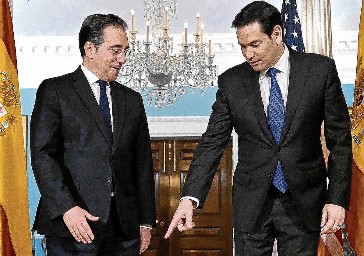 Albares y Rubio expresan sus discrepancias sobre el gasto en defensa en un encuentro «cordial»