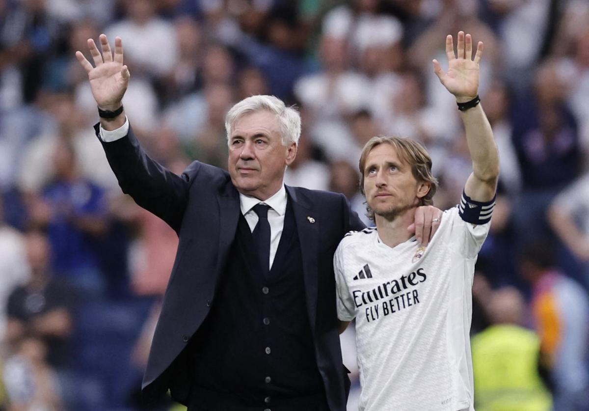 Ancelotti and Modric bid farewell to the Bernabéu.
