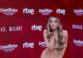 Melody, en la rueda de prensa