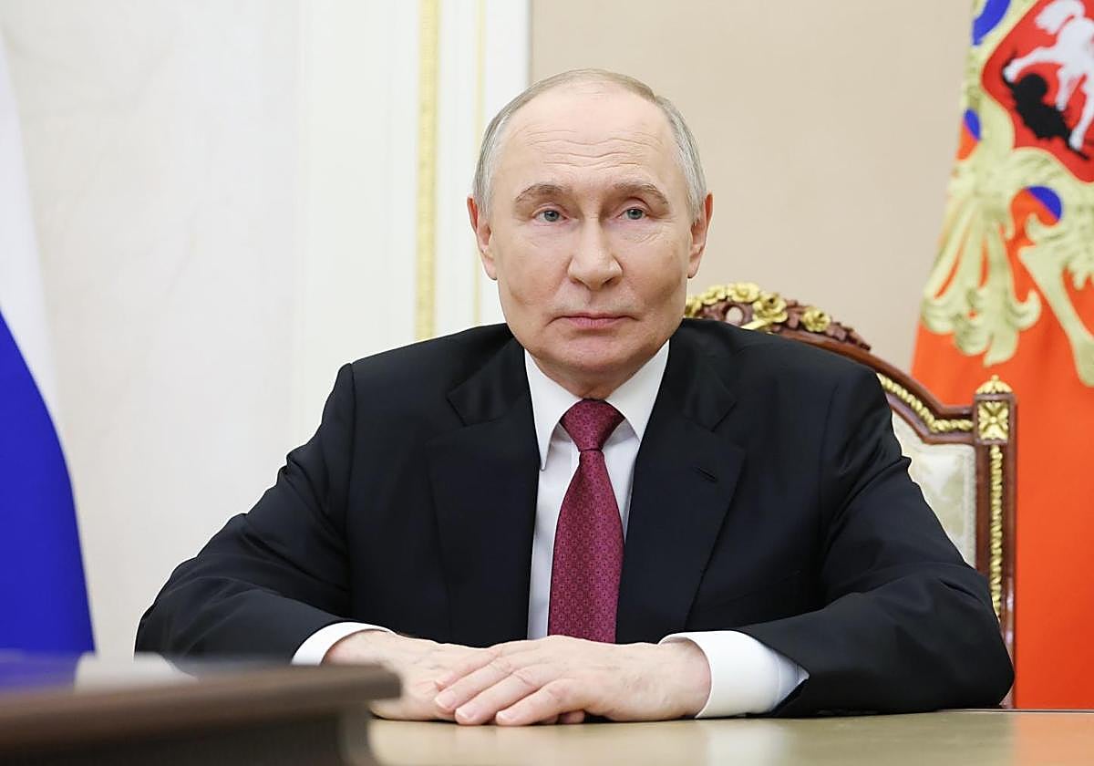 El presidente ruso, Vladímir Putin, en una reunión en el Kremlin.