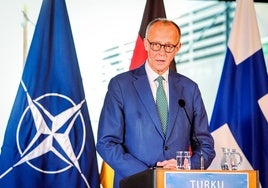 Friedrich Merz ha comparecido este martes en la ciudad finlandesa de Turku, donde se celebra la cumbre del Consejo Nórdico.