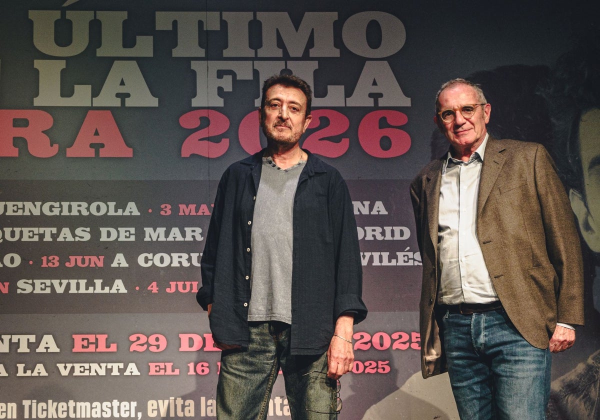 Manolo García and Quimi Portet, before the press conference.