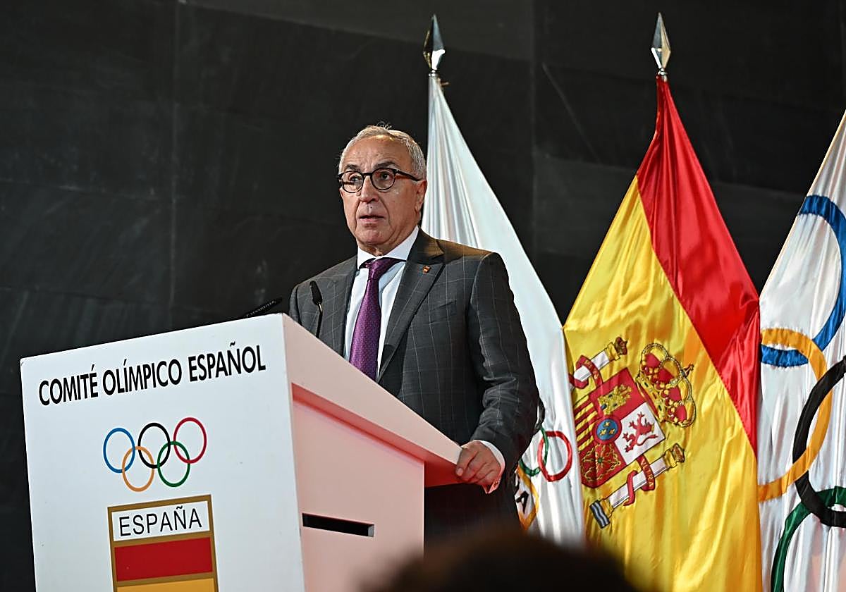 Alejandro Blanco interviene en Asamblea General Extraordinaria del Comité Olímpico Español celebrada este miércoles.