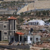 Tiendas de campaña instaladas por colonos israelíes cerca de la aldea de Bruqin, en Cisjordania.