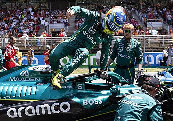 Fernando Alonso, al término del Gran Premio de España.