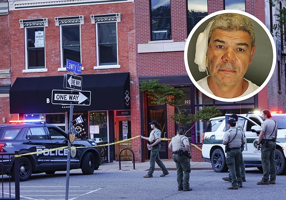 Agentes custodian la calle de Boulder, Colorado, en la que Mohamed Solimán atacó el domingo a los manifestantes judíos.