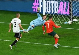 Cristiano Ronaldo bate a Ter Stegen en Múnich.