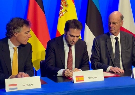 El ministro de Economía, Carlos Cuerpo, durante la firma del Finance Europe.