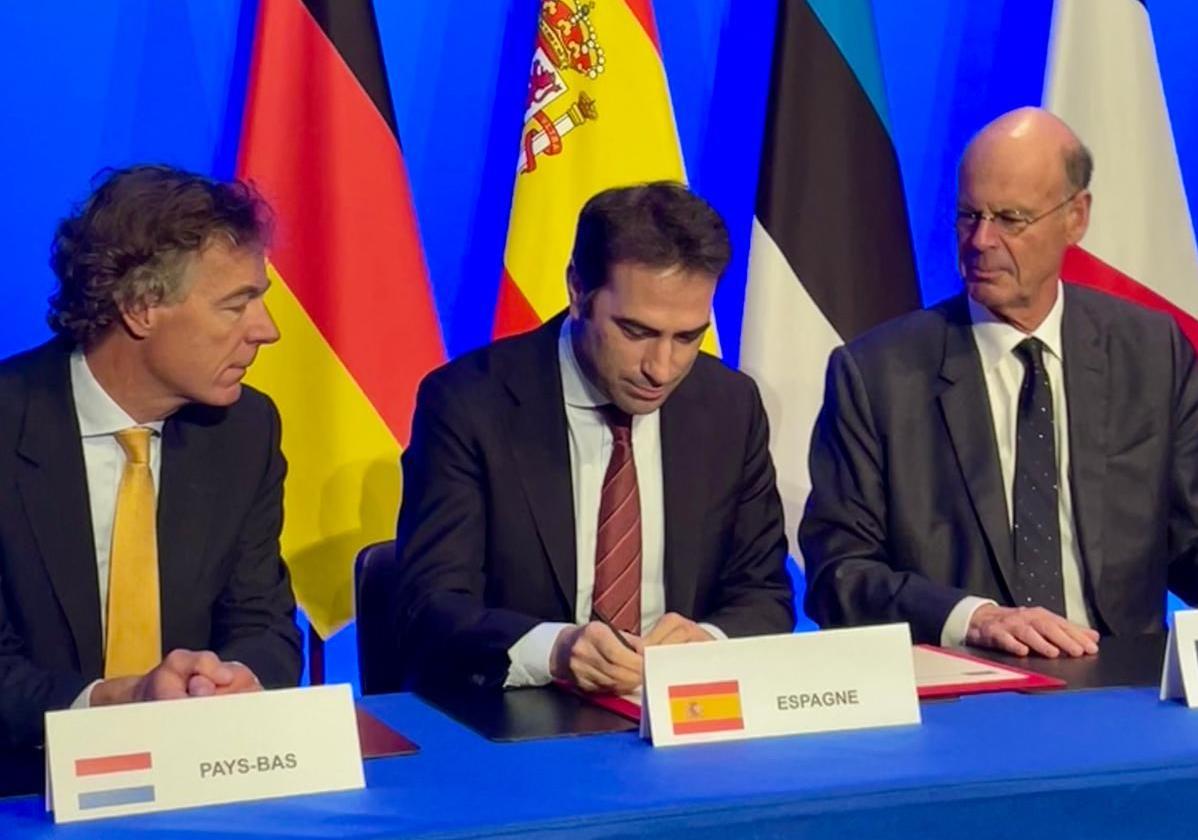 El ministro de Economía, Carlos Cuerpo, durante la firma del Finance Europe.