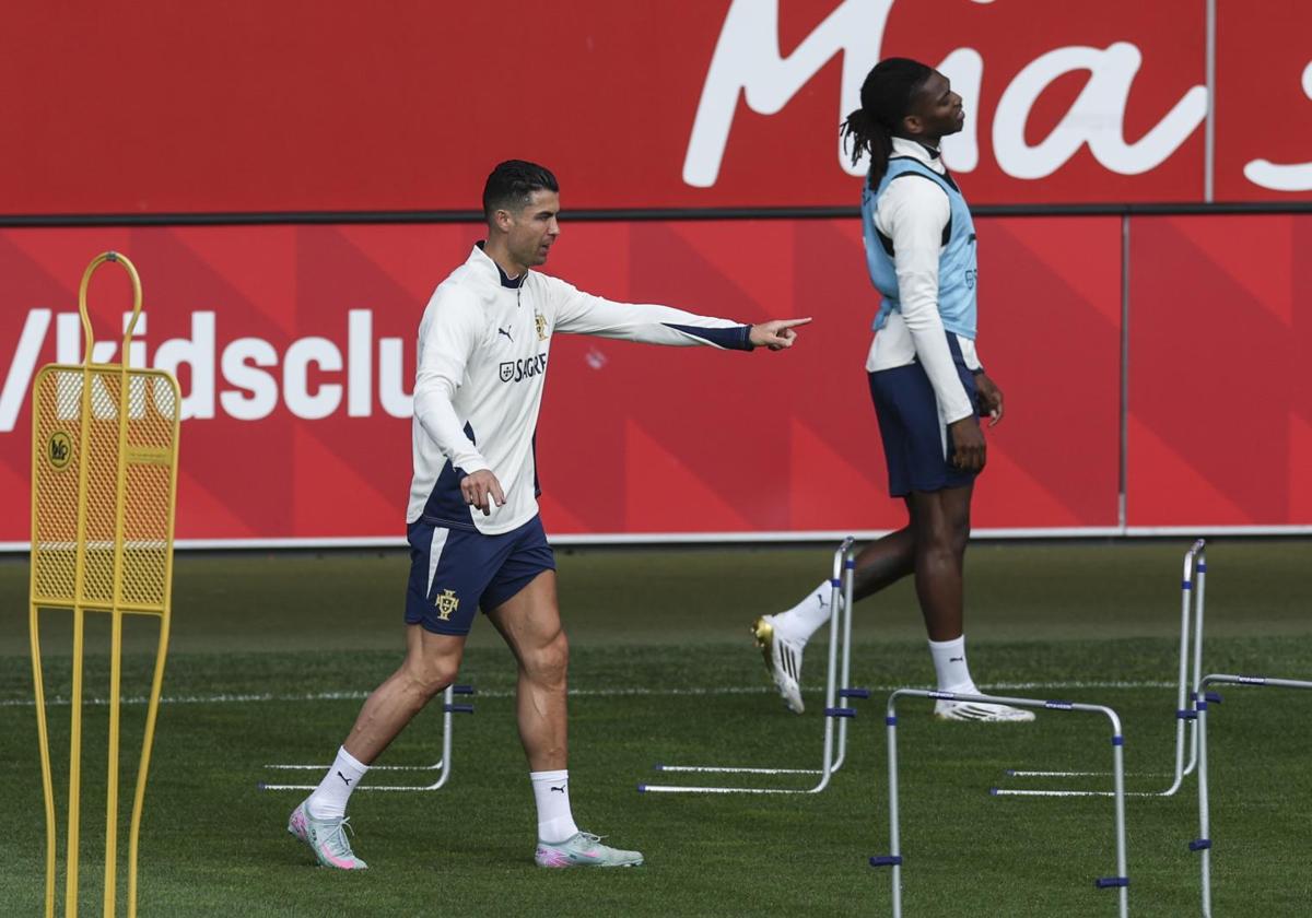 Cristiano Ronaldo during Friday's training session.