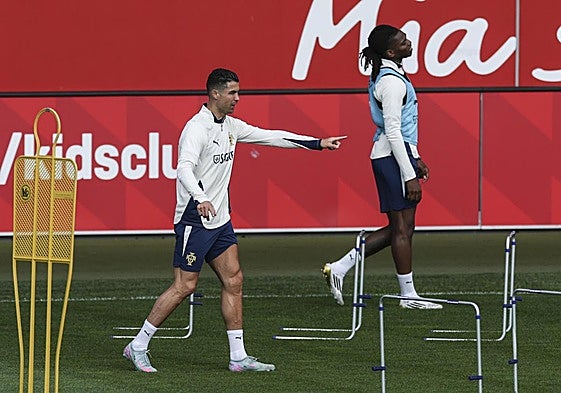 Cristiano Ronaldo en el entrenamiento del viernes