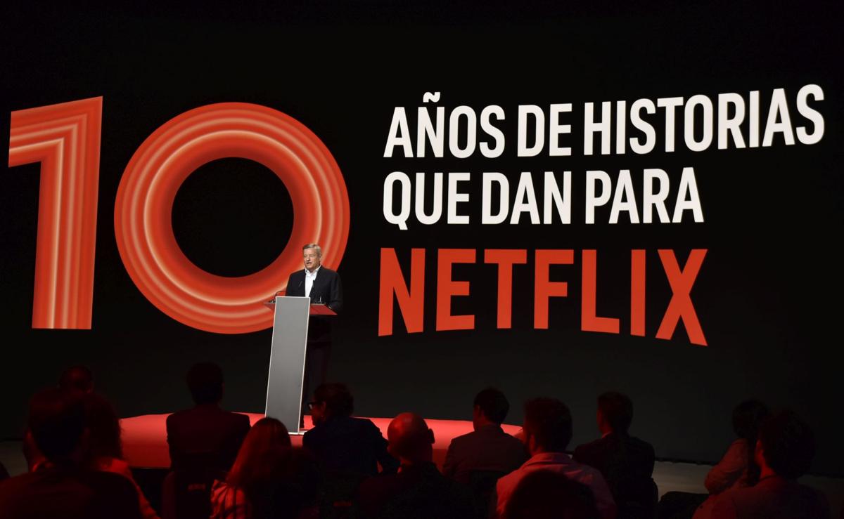 Ted Sarandos, durante su intervención en el acto.