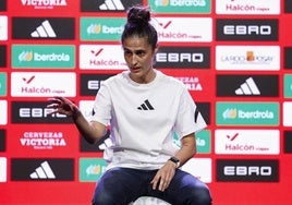 Montse Tomé, durante su rueda de prensa.