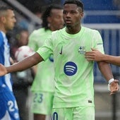 Ansu Fati, durante un partido correspondiente a la temporada 2024-2025.