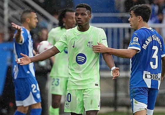 Ansu Fati, durante un partido correspondiente a la temporada 2024-2025.