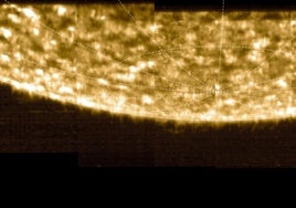 Imagen del polo sur solar captada por la Solar Orbiter.