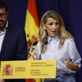La portavoz de Sumar, Verónica M. Barbero, a la entrada del pleno de este jueves en el Congreso.