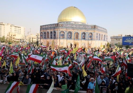 Manifestación antiisraelí en Teherán.