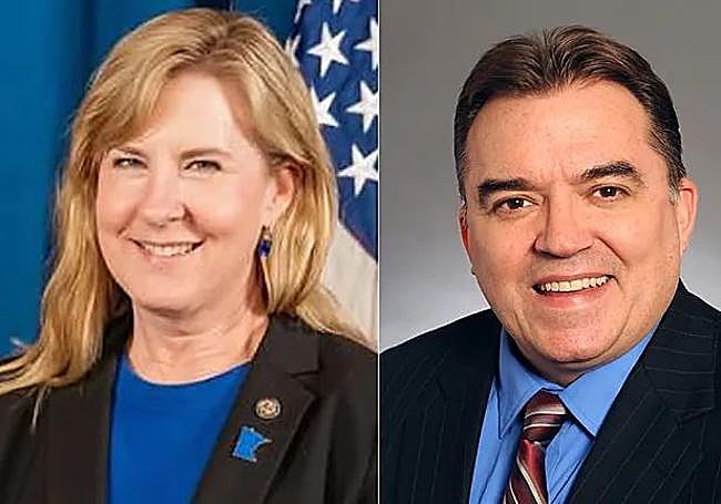 Los congresistas Melissa Hortman y John Hoffman.