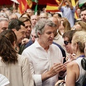 Alberto Núñez Feijóo durante un acto del PP este domingo en Málaga.