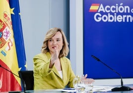La ministra Portavoz, Pilar Alegria, en el Consejo de Ministros este martes