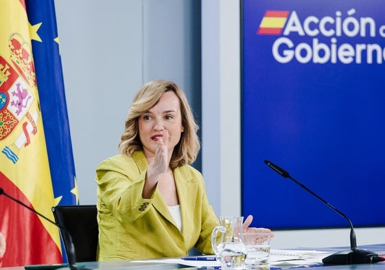 La ministra Portavoz, Pilar Alegria, en el Consejo de Ministros este martes