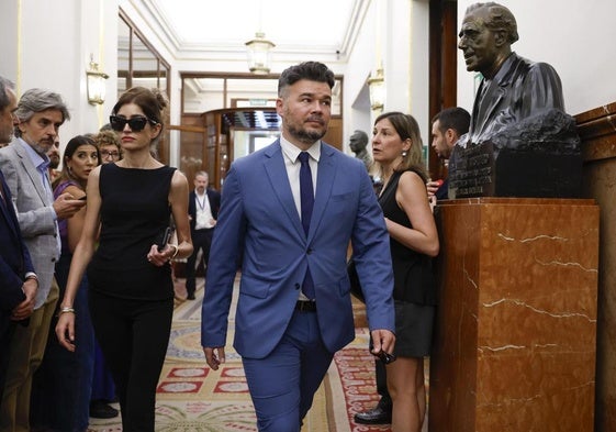 Gabriel Rufián, esta mañana en el Congreso