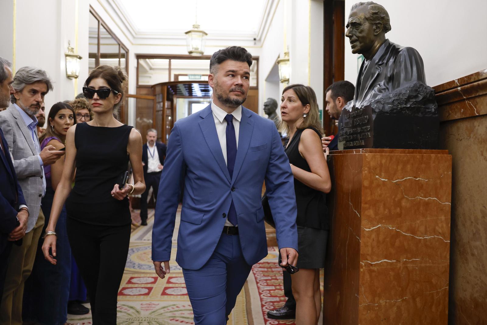 Gabriel Rufián, esta mañana en el Congreso