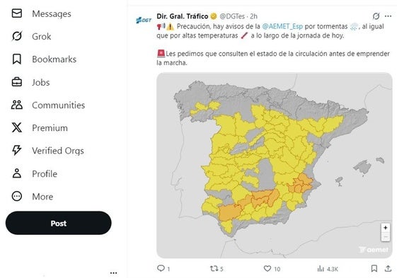 La alerta afecta a gran parte de la península