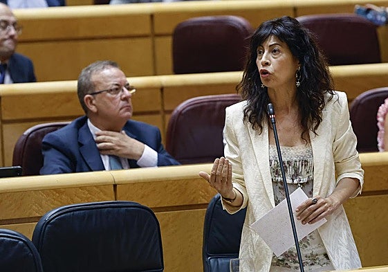 Ana Redondo, ministra de Igualdad, en el Senado, ayer