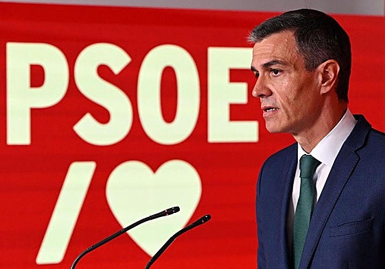 Pedro Sánchez, presidente del Gobierno, en una rueda de prensa