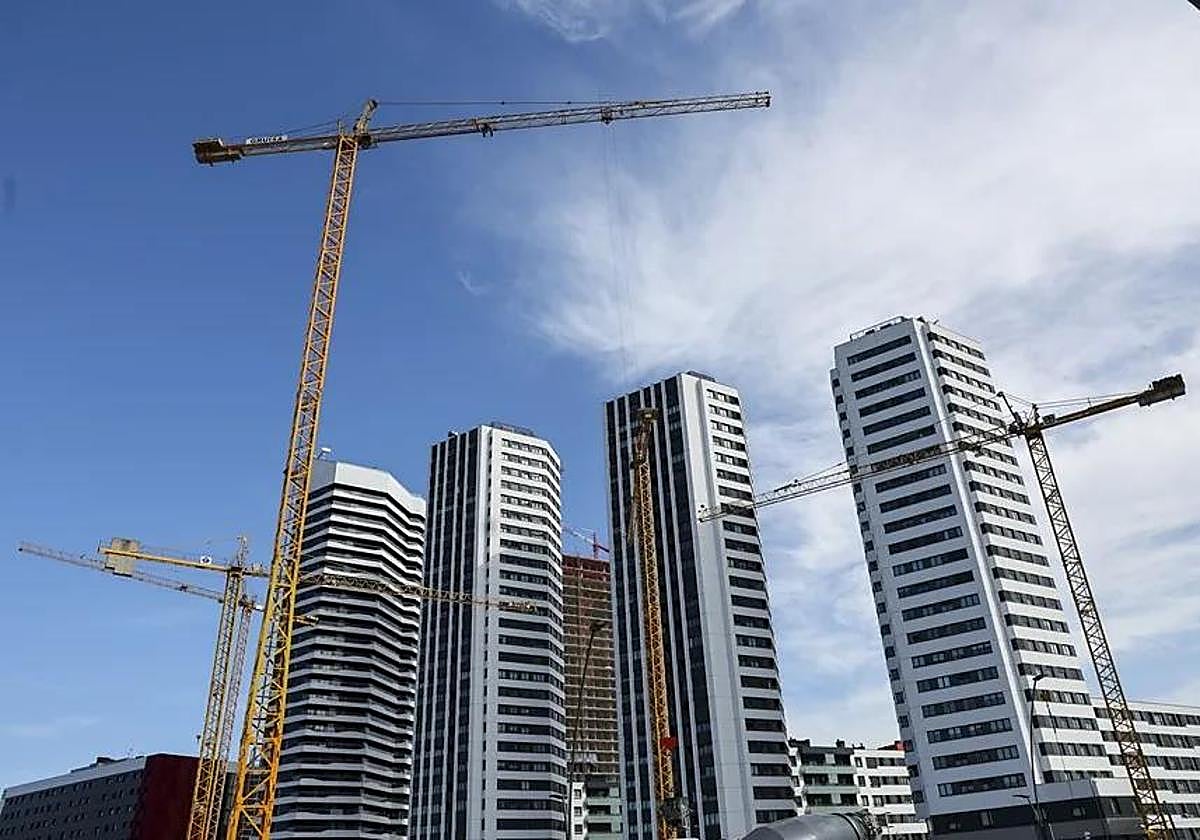 Construcción de unas viviendas.