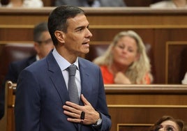 Pedro Sánchez, presidente del Gobierno, en el Congreso