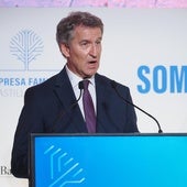 Alberto Núñez Feijóo, este viernes en el Congreso de la Empresa Familiar.