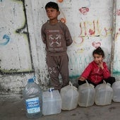Unos niños en Gaza.