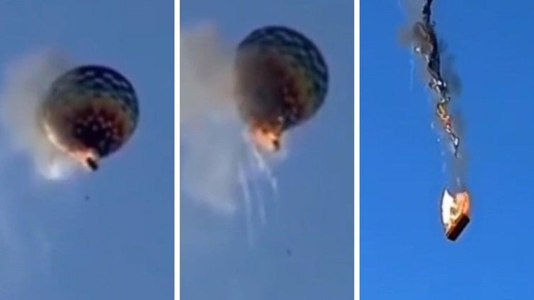 Secuencia de la caída del globo en Brasil.