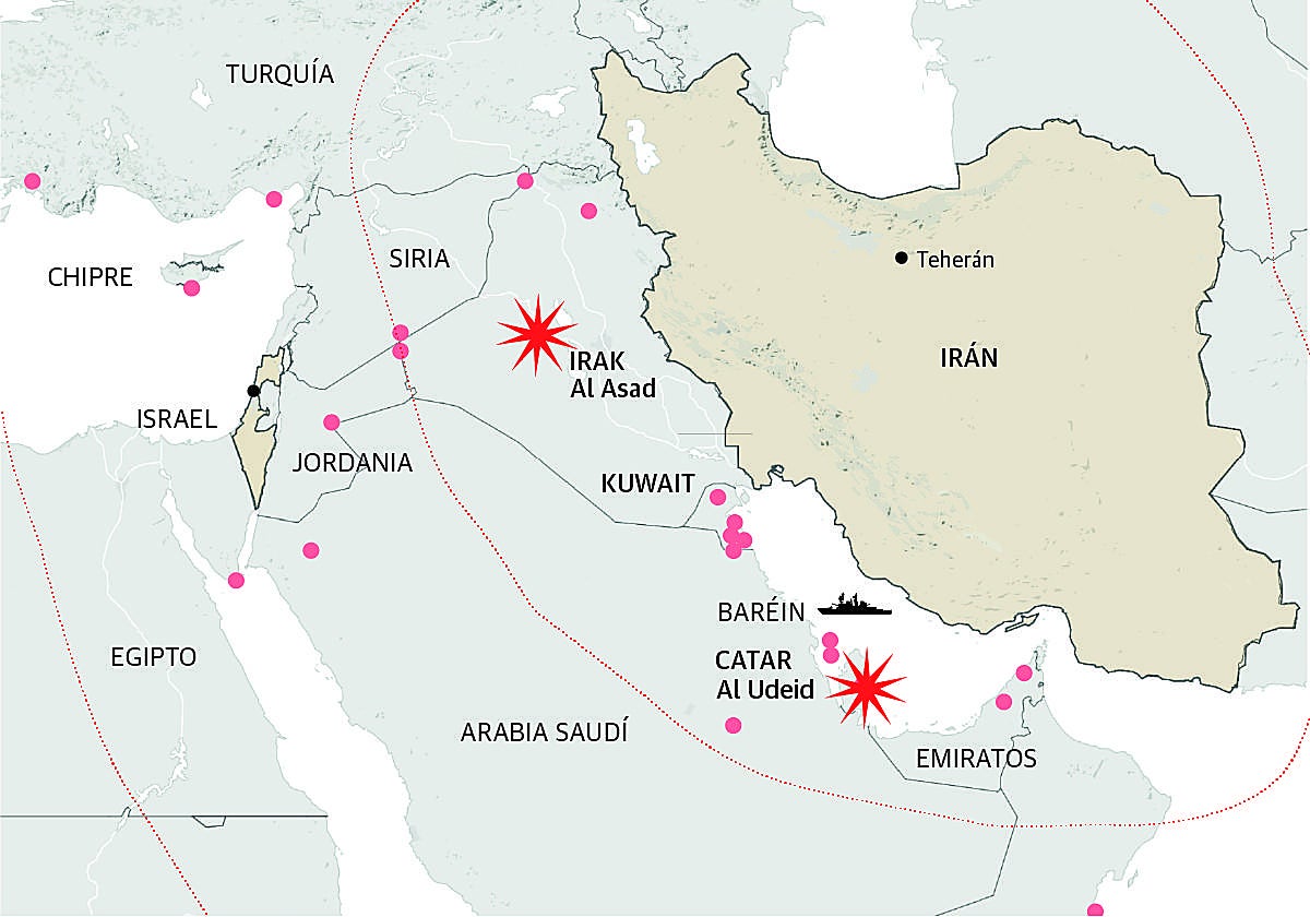 El Pentágono tiene 20 bases y 40.000 soldados desplegados en Oriente Medio