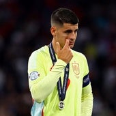 Álvaro Morata, abatido tras fallar el penalti en la final de la Liga de Naciones.