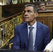 Pedro Sánchez durante una sesión de control al Gobierno.