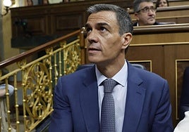 Pedro Sánchez durante una sesión de control al Gobierno.