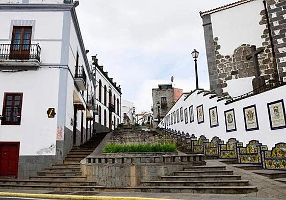 Imagen del centro histórito del municipio de Firgas.