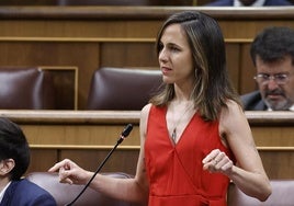 Ione Belarra, durante la sesión de control al Gobierno en el Congreso este miércoles.