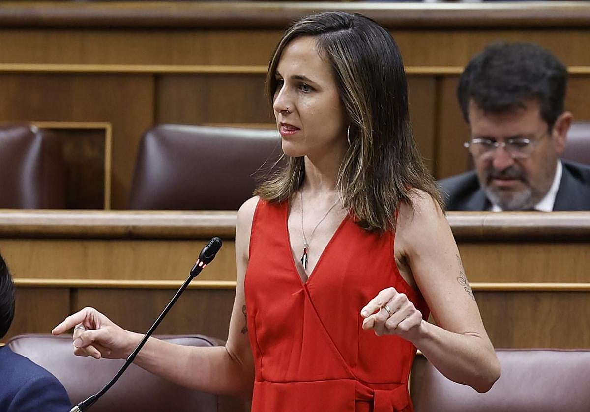 Ione Belarra, durante la sesión de control al Gobierno en el Congreso este miércoles.