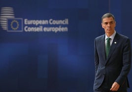 Pedro Sánchez, a su llegada al Consejo Europeo en Bruselas.