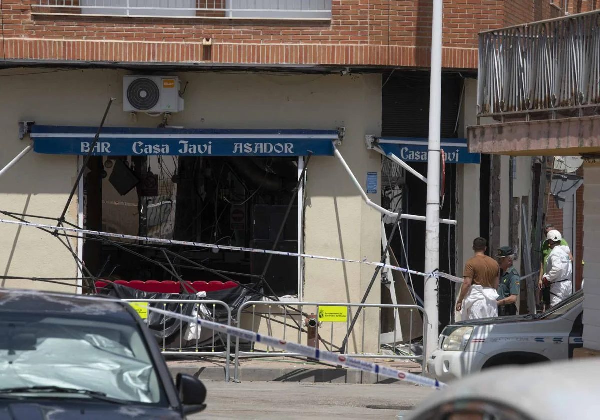Estado del bar y el mercado semanal tras la explosión