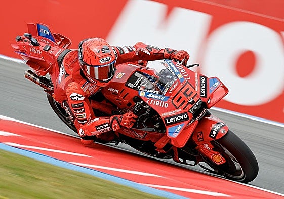 Marc Márquez, rodando sobre el trazado de Assen.