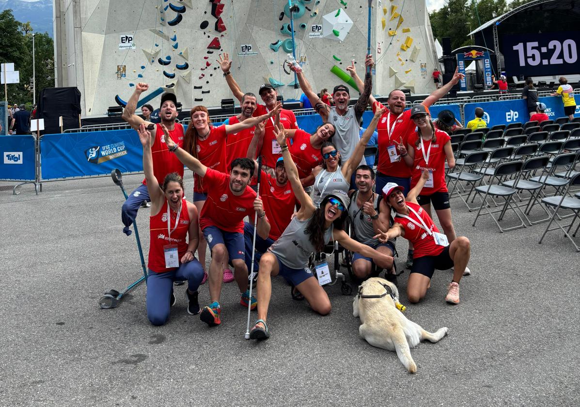 The Spanish para climbing team at the Innsbruck World Cup.
