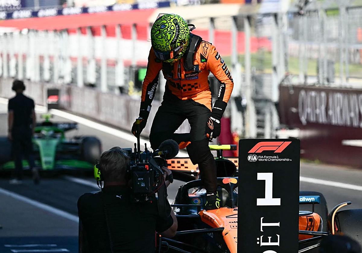 Lando Norris, tras lograr la pole en Austria.