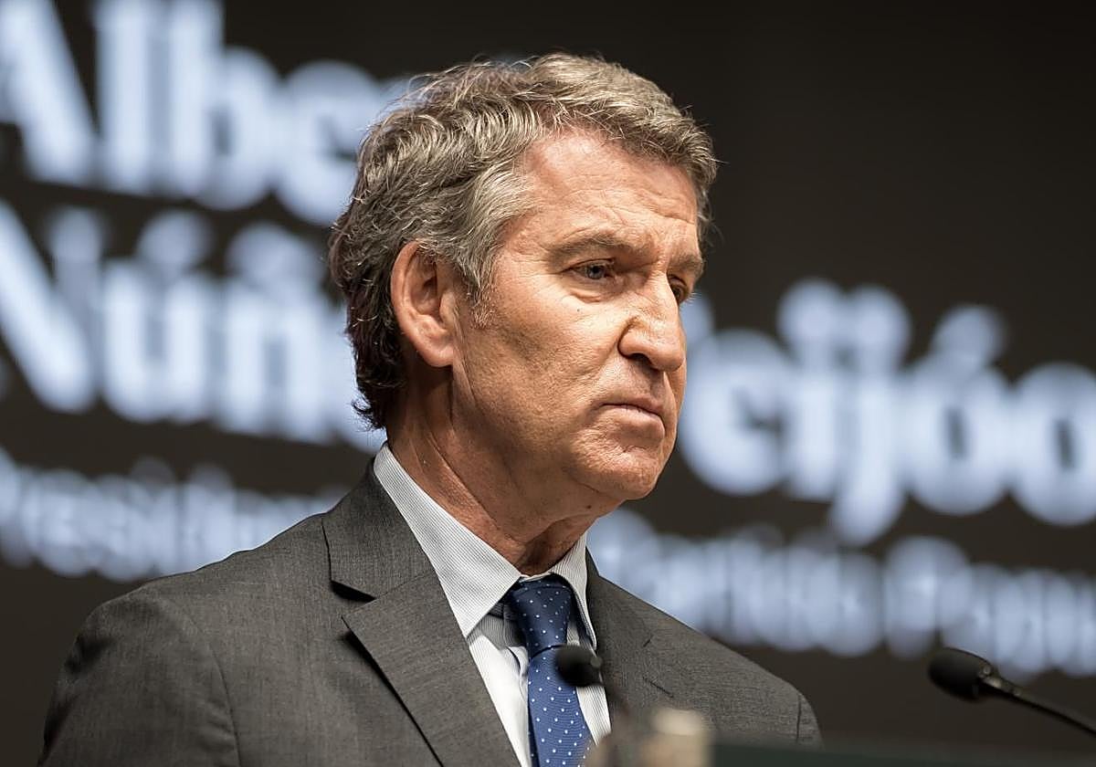 El presidente del PP, Alberto Núñez Feijóo, durante la segunda jornada del foro Santander Women Now.